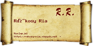 Rákosy Ria névjegykártya